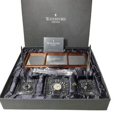 VTG Waterford Crystal Executive Desk Clock with Pens Mirror Base & Box Ireland picture