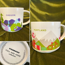Starbucks You Are Here Portland Oregon Mug Set 2013 2015 YAH 14 oz Coffee picture