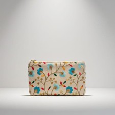 Handcrafted Floral Embroidered Zipper Pouch | Ethnic Makeup & Travel Bag picture