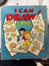 Vintage 1953 Platt & Munk I Can Draw 8 Book Box Set George Carlson picture