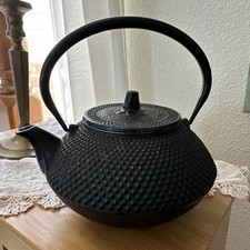 Authentic Iwachu Japan Cast Iron Teapot Black Hobnail Arare Nanbu Tekki Enamel picture