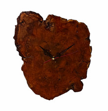 Vintage Irregular Burl Wood Wall Clock Organic Shape Live Edge MCM Rustic⁠ 12” picture