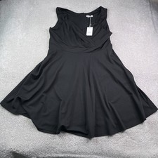NEW Grace Karin Dress Womens 3XL Black Surplice Ruched Fit Flare Cocktail NWT picture