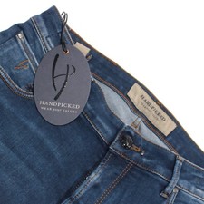 Handpicked NWT Jeans Size 33 US In Solid Blue Cotton Blend Denim picture