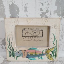 VTG Maurice Hughes Geranium Collection Hand Painted Fish Picture Frame 4