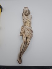 Antique Spanish Colonial Corpus Christi Carved Wood Polychrome Santo 15