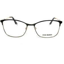 Steve Madden Priya Black Rose Gold Cat Eye Eyeglass Frames 52-16-135 picture