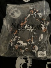 Brand New With tags  Killstar Haunted leggings XL black and orange pumpkin Print picture