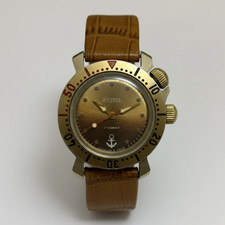 Vintage Vostok Komandirskie USSR Mechanical Watch Rare Naval Anchor Dial Gold To picture