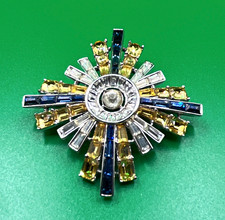 Rare Vintage Crown Trifari Alfred Philippe Starburst Brooch Pendant Pat Pend  picture