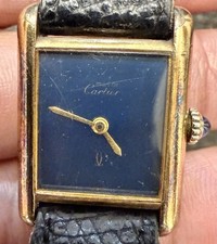 Must De Cartier Wristwatch Manual Wind Blue Color Dial Sterling Silver/Plaque picture