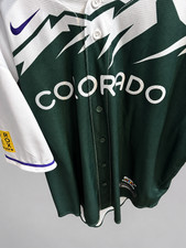 Nike Colorado Rockies City Connect Jersey Mens XXL 2XL Green White MLB Blank picture