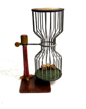 ANTIQUE CHUCK A LUCK BAKELITE HANDLES BIRDCAGE CASINO GAMBLING GAME ORIGNAL DICE picture