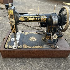 1890s White Rotary Electric Sewing Machine Portable 1643701 Motor Runs picture
