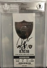 KOLTON MILLER SIGNED NFL DEBUT TICKET STUB 2018 RAIDERS 8/10🔥BECKETT AUTHENTIC picture