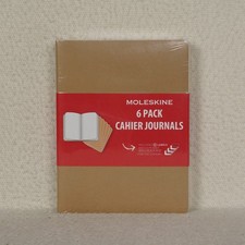 Moleskine 6-Pack Cahier Journals 120 Pages Kraft Brown Ruled Labels Flap Sealed picture