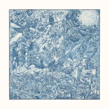 Rare Hermès Nothing But A Dreamer 100cm Scarf  Blanc / Méditerranée / Marine  picture