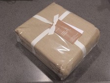 NEW RARE 3PC West Elm European Flax Linen Duvet Set King Straw (Gold/Wheat) picture