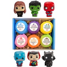 Superhero Bath Bombs for Kids: 6 Colorful Non-Toxic Bath Bombs with Surprise Toy picture