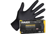 SAS Raven Black Nitrile Gloves Powder Free 7mil (10/Boxes of 100) (Medium) picture