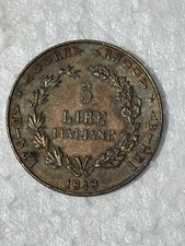 1848 Italy Lombardy 5 Lire Silver Provisional Government Milan M C#22 Rare picture