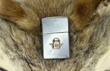 Vintage 1953-54 Zippo Lighter Forest Oil Yellow Dog Derrick Lantern Bradford PA picture