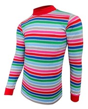 Mens Rainbow Striped Nice Guy T-Shirt Cosplay Costume Chucky Clown picture