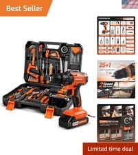 120-Pcs Luxury Tool Set with a Powerful 20V Cordless Drill - Ideal for DIY picture