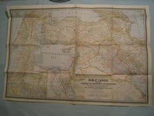 BIBLE LANDS AND THE CRADLE OF WESTERN CIVILIZATION MAP National Geographic 1946 picture
