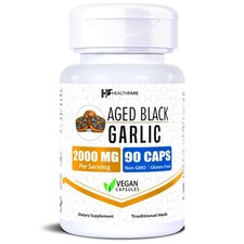 Healthfare Aged Black Garlic Supplement Pills | 90 Vegan 90 Count (Pack of 1) picture