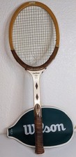 Vintage Wilson Jack Kramer Pro Staff Strata-Bow Wood Tennis Racket 4 5/8 w/Cover picture
