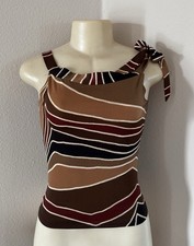 Vintage Y2K Forever Brown Tone Abstract Print Women’s Junior Top Size Small picture