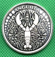 2011 Anguilla $2 0.999 1 oz Silver Eastern Caribbean Central Bank Lobster Coin picture