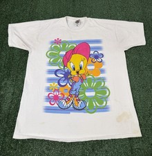 Vintage 1997 Tweety Bird Shirt Official Looney Tunes Warner Bro T Shirt 90s L picture