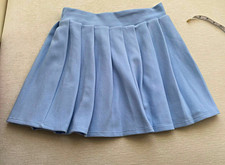 Rue 21 Pleated Pull-On Stretch Mini Skirt Blue Solid Women's M picture