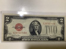 Two Dollar Bill Small Face Series 1928G Red Note SlightOff Centered Ultra Rare$2 picture
