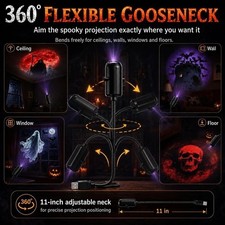  Led Halloween USB Projector Light Night Lamp w/ 6 Patterns Holiday Decor USA picture
