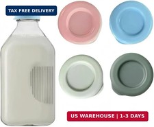 4 pcs Silicone Replacement Caps, Glass Milk Bottle Caps, 48mm Diameter Bottle Li picture