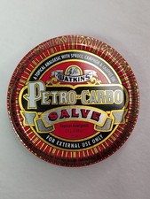 Vintage J.R. Watkins Petro-Carbo Salve 4-3/8 oz 124g Factory Sealed Tin Exp 2005 picture