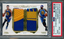2016 Panini Flawless Gold Stephen Curry Draymond Green Dual GU Patch 6/7 PSA 9 picture