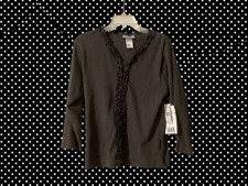 Vintage Bill Blass Black 3/4 Sleeve Top picture