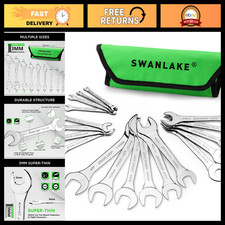 19-Piece Super-Thin Wrench Set with Rolling Pouch, Metric & SAE, Carbon Steel To picture