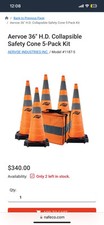 Aervoe 36” Heavy Duty Collapsible Safety Comes With Heavy Rubber Weighted Base  picture
