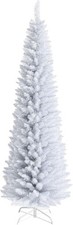 7FT Pencil Christmas Tree, Artificial Slim White Christmas Tree with 436 PVC... picture