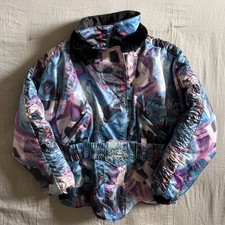 Vintage Polaris Snowmobile Puffer Jacket Thermoloft Abstract Map Print size L picture