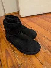 UGG Classic Mini II Black Suede Boots Women's Size 8 picture