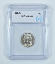 1942-S Jefferson Nickel MS66 ICG (WTN Wartime) picture