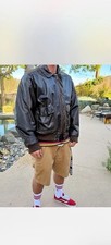 Vintage Biker Brown Leather Jacket Mens XL PuNK Bomber Moto Grunge Y2K Zipper picture