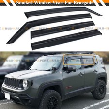 FOR 2015-2022 JEEP RENEGADE SMOKED BLACK TRIM WINDOW VISOR RAIN GUARD W/ CLIPS picture
