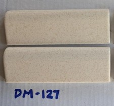 2 pieces Ceramic Tile Bullnose A4200 mud cap D127 Desert Sand Beige Gold specks picture